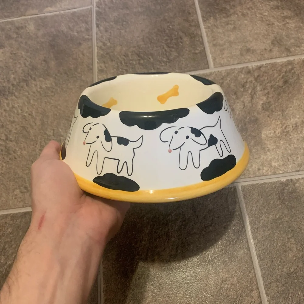 TRISH RICHMAN for AT HOME Decorative Homewares Cute Design Vintage Dog Bowl